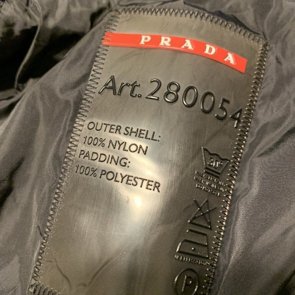Prada Authentic Solid Black Nylon Windbreaker Lon… - image 6